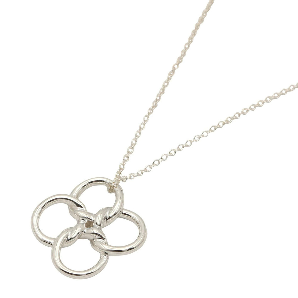 Tiffany Co Quattra Heart Key Diamond Necklace Platinum Silver